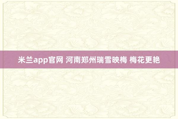 米兰app官网 河南郑州瑞雪映梅 梅花更艳