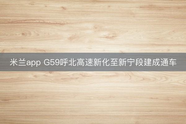 米兰app G59呼北高速新化至新宁段建成通车