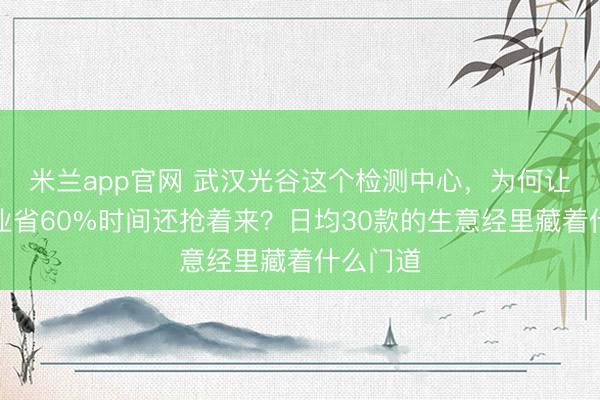 米兰app官网 武汉光谷这个检测中心，为何让芯片企业省60%时间还抢着来？日均30款的生意经里藏着什么门道